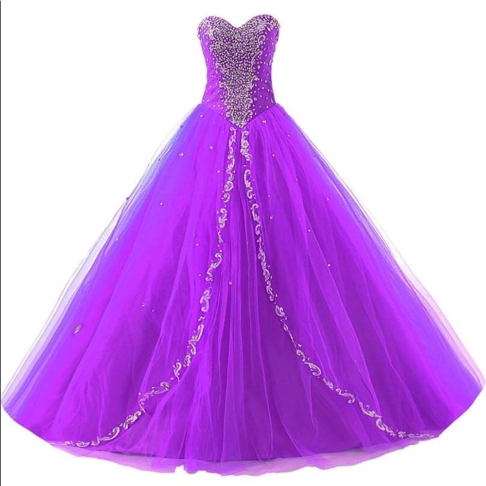Juniors Quinceanera Ball Gown Purple Dress